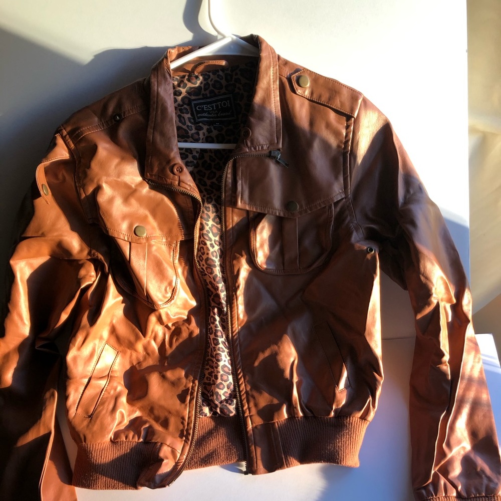 Light Brown faux leather jacket